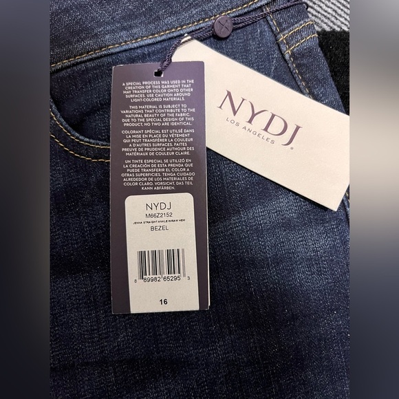 NYDJ NEW Women’s size 16 Jenna Straight Ankle Dark Wash Jeans with raw edge hem - Picture 4 of 8
